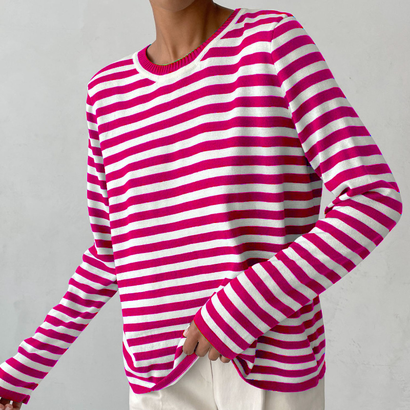 Avencea - Elegant Striped T-Shirt - Lightweight Fabric