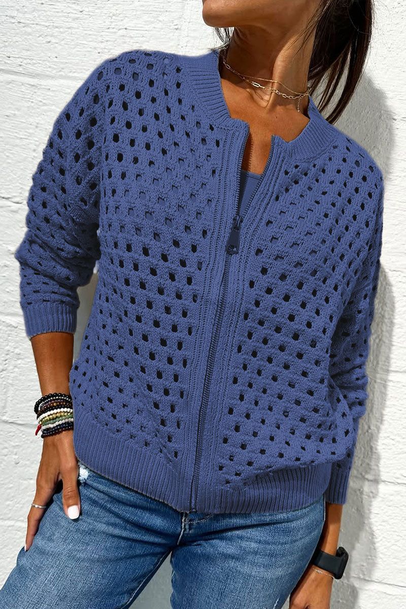Elayne™ | Stylish Knit Zipper Jacket