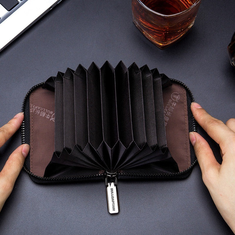 Vinthentic BULLCAPTAIN Compact RFID Leather Card Holder