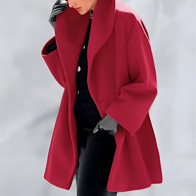 Avencea | Windproof Wool Coat with Shawl Collar