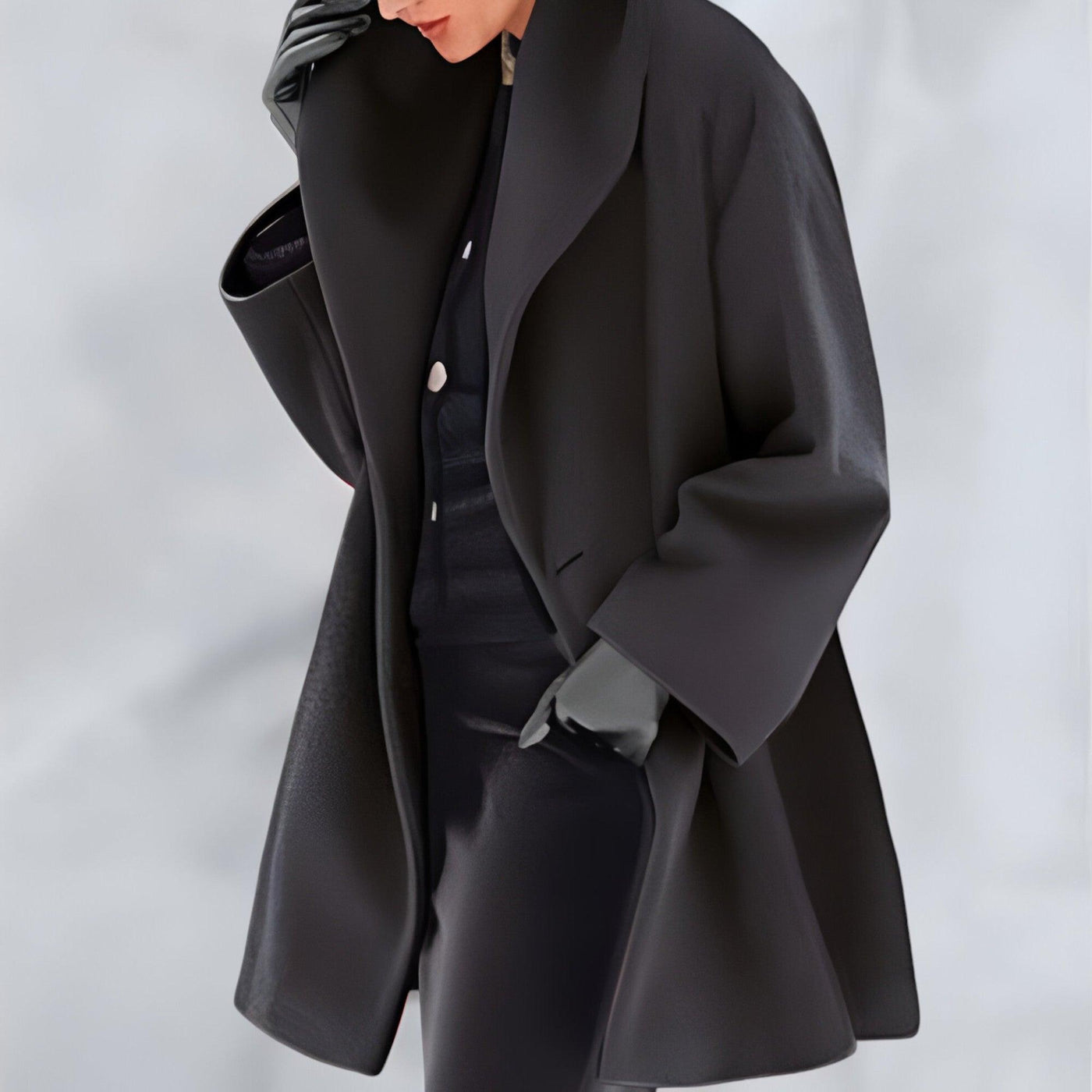 Avencea | Windproof Wool Coat with Shawl Collar