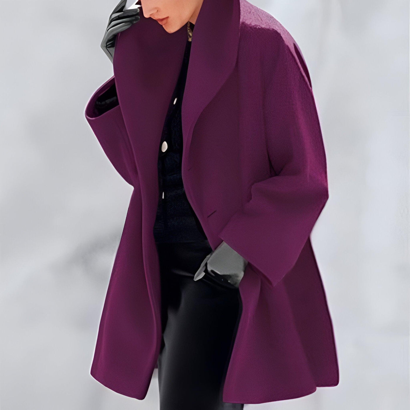 Avencea | Windproof Wool Coat with Shawl Collar