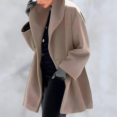 Avencea | Windproof Wool Coat with Shawl Collar
