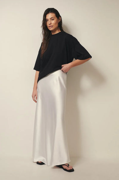 Avencea Satin Skirt with High Waist