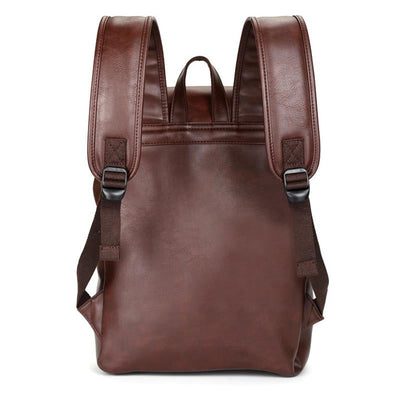 Men's Crazy Horse Leather Large Capacity Backpack 50614228U