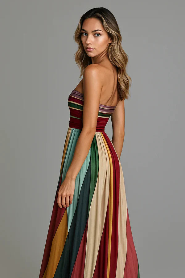 Aubrey | Sunset Breeze Strapless Maxi Dress