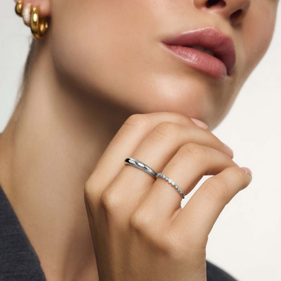 Midi Dome Ring | White Gold 14k