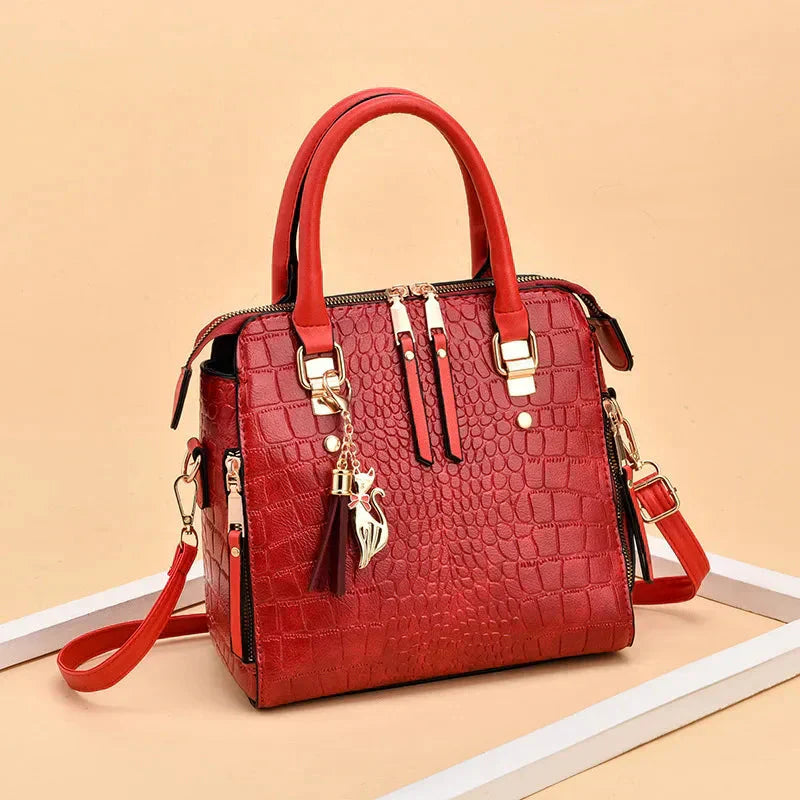 Belen - Luxury Crocodile-Embossed Leather Bag