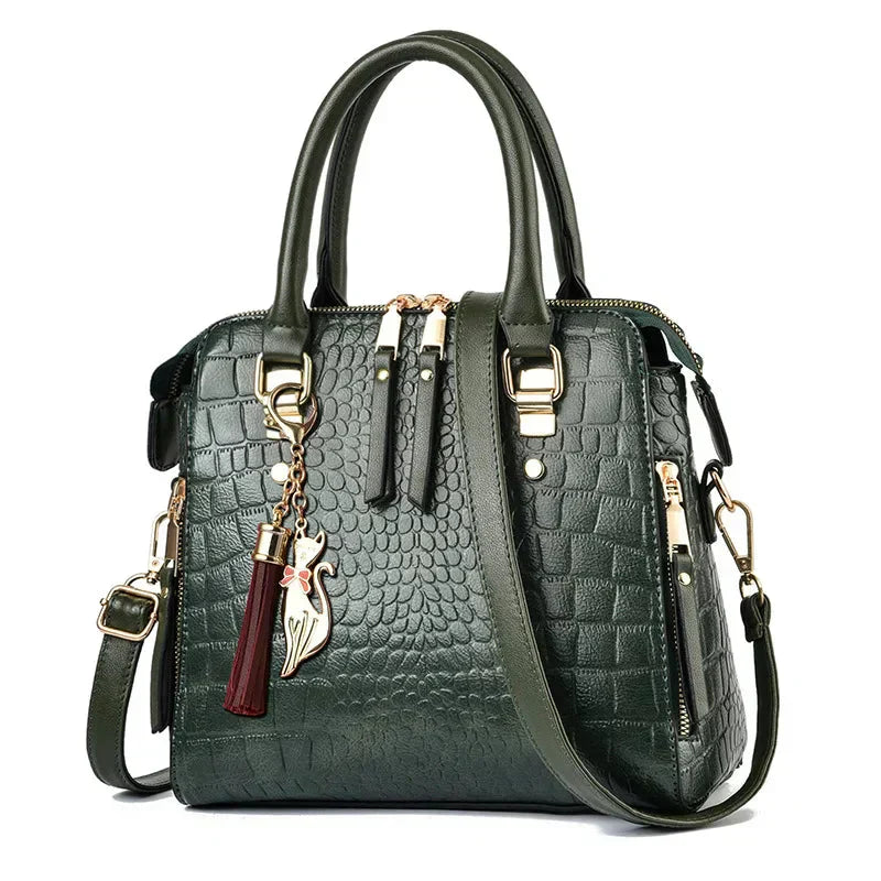 Belen - Luxury Crocodile-Embossed Leather Bag