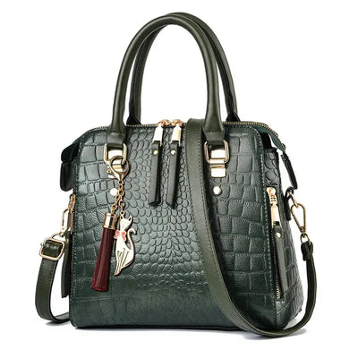 Belen - Luxury Crocodile-Embossed Leather Bag