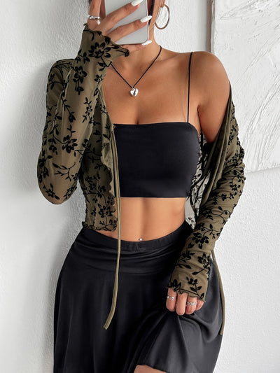 Fleur Sheer Mesh Cardigan