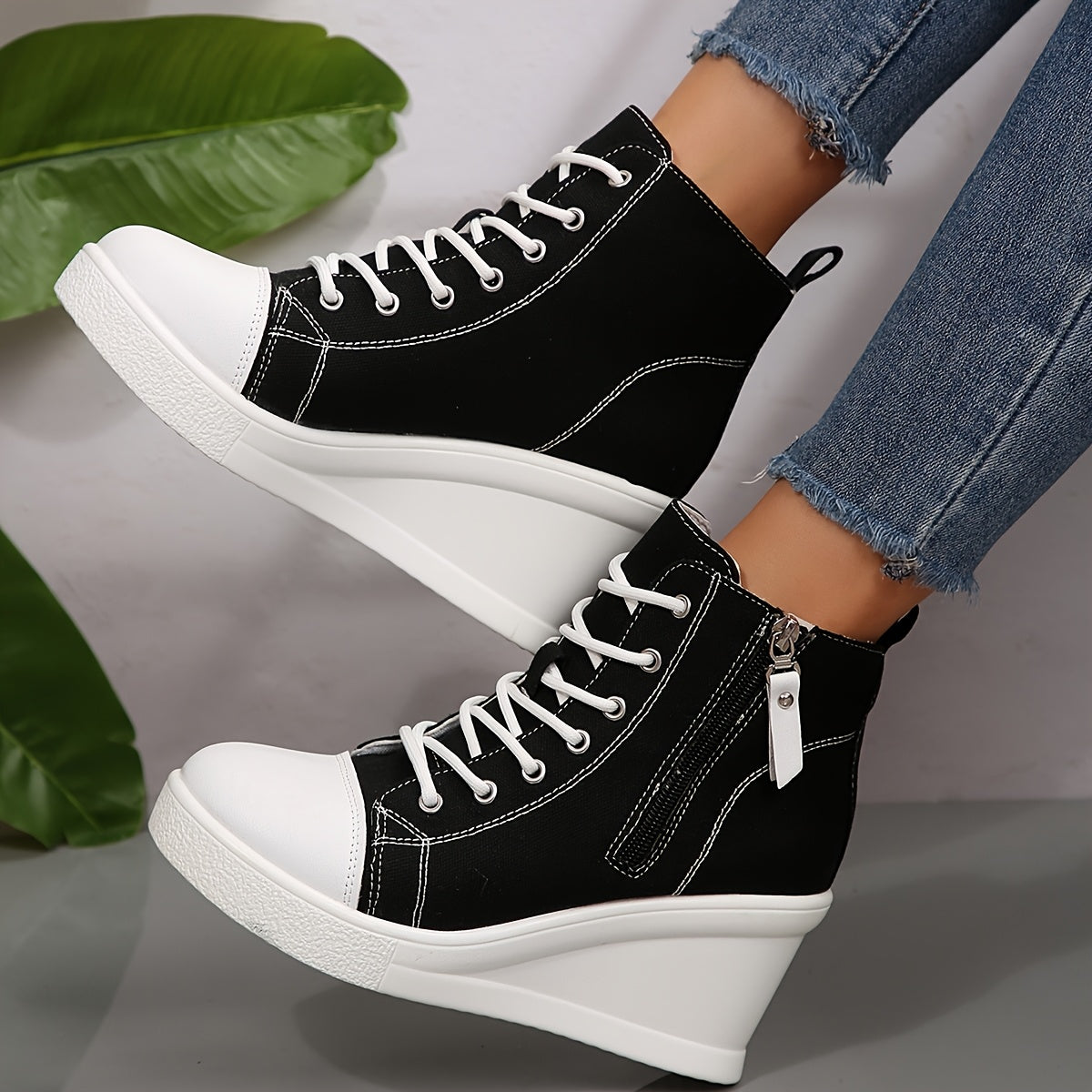 Uptown Canvas Wedge Sneaker