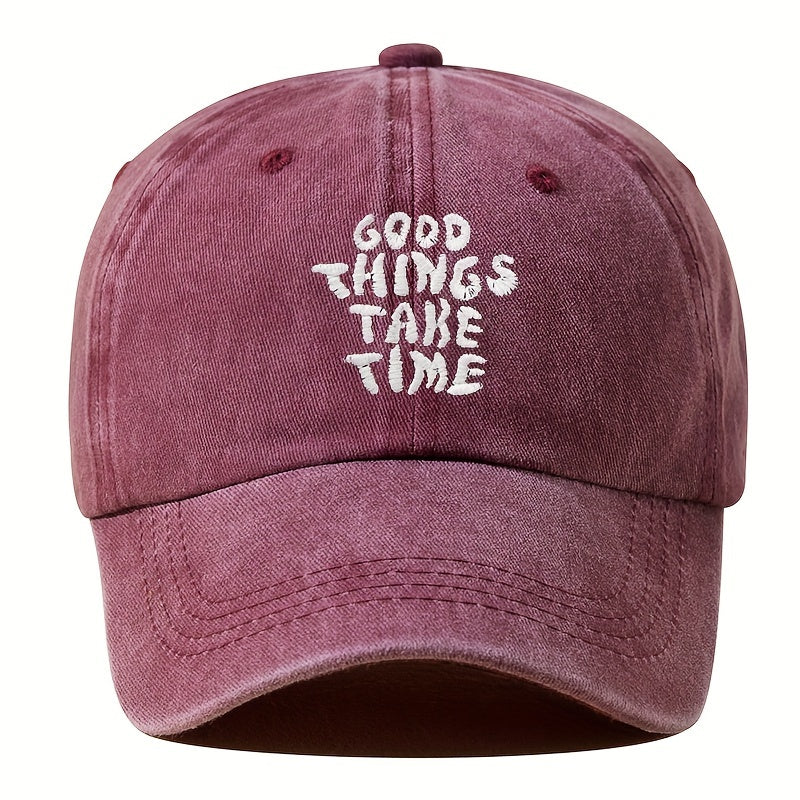 Good Things Take Time Washed Cap