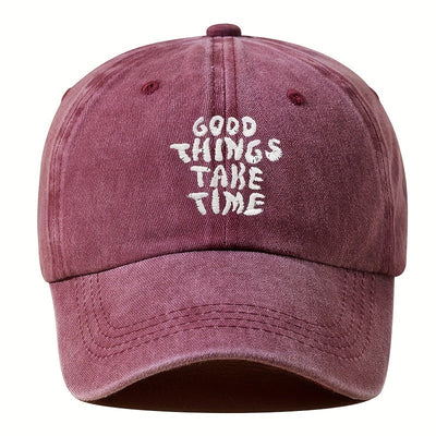 Good Things Take Time Washed Cap