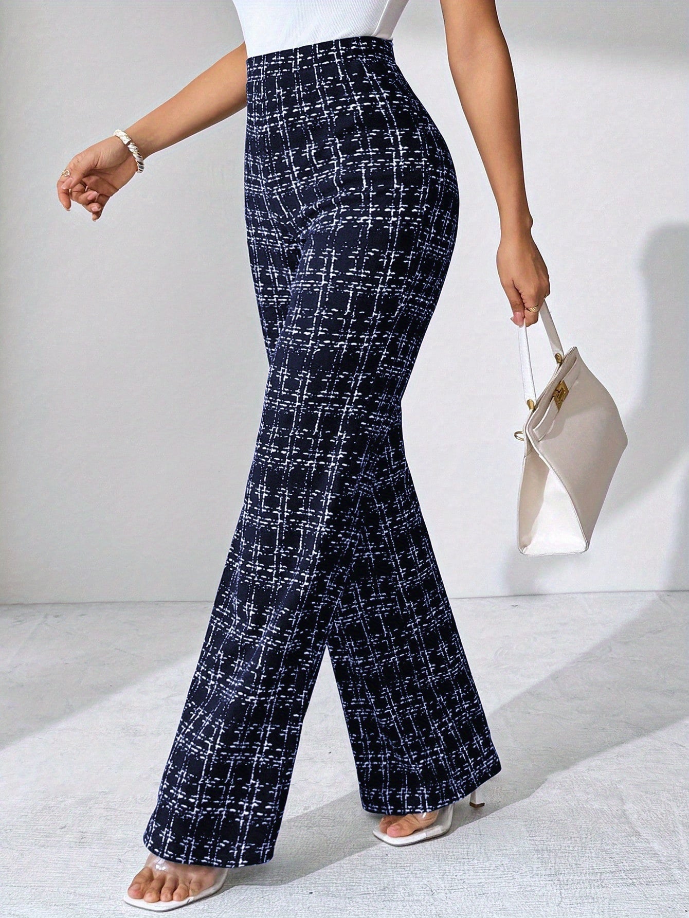 Olivia Tweed Plaid Flare Pant