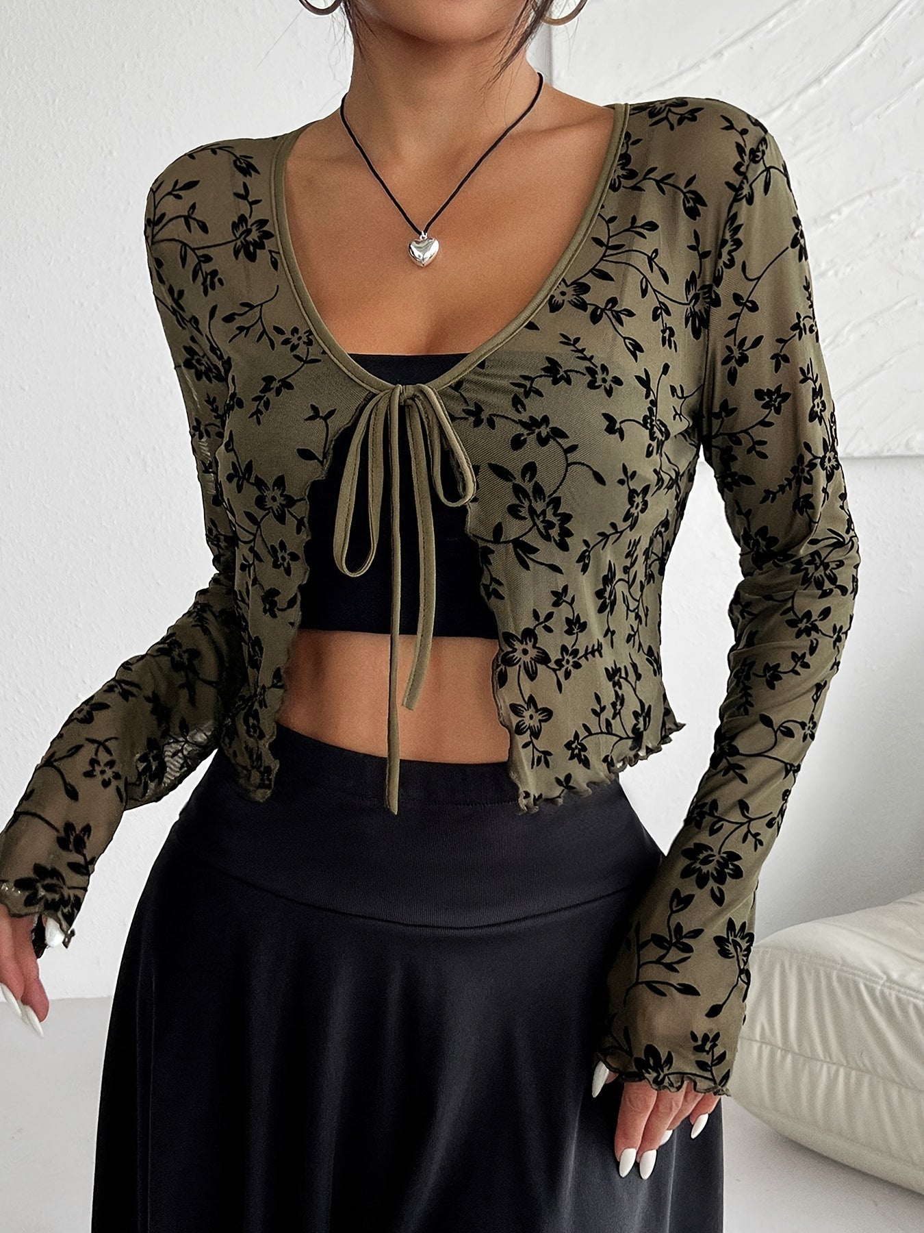 Fleur Sheer Mesh Cardigan