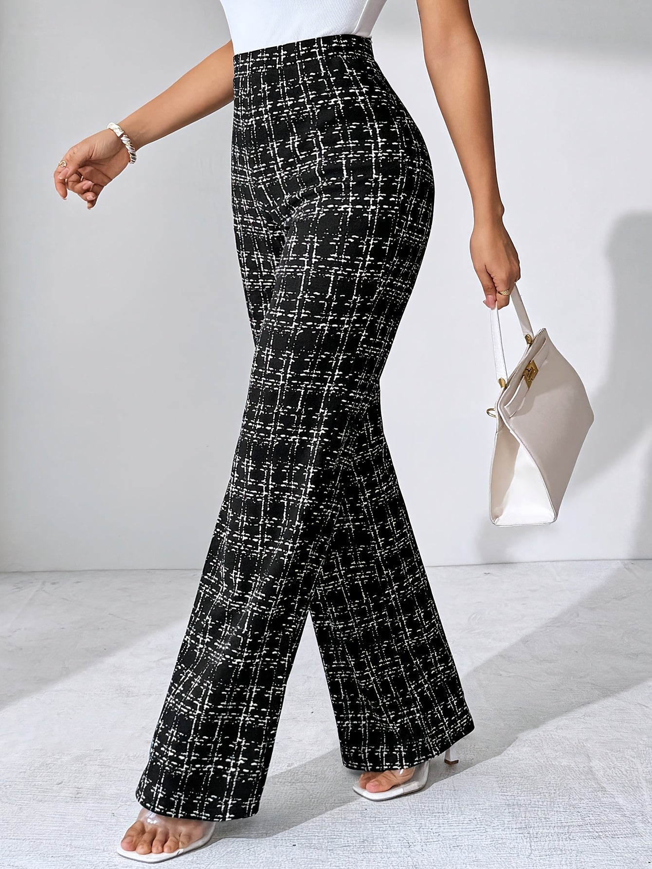 Olivia Tweed Plaid Flare Pant