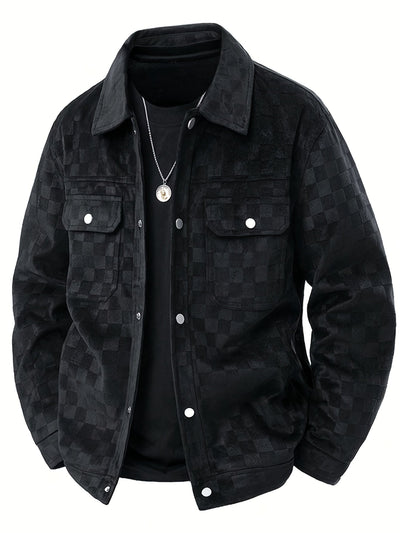 Mavrick Checkered Suede Jacket