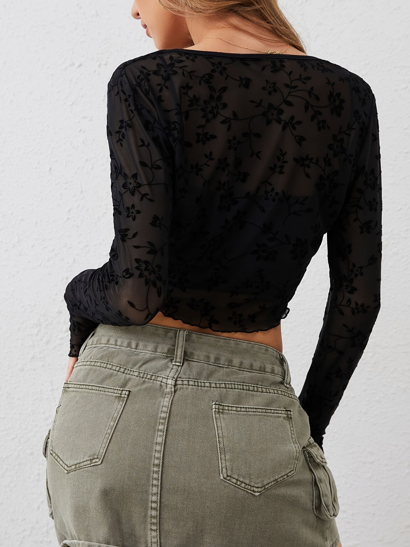 Fleur Sheer Mesh Cardigan