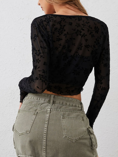 Fleur Sheer Mesh Cardigan