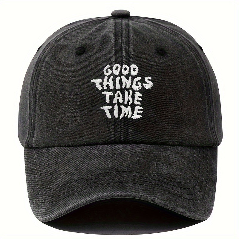 Good Things Take Time Washed Cap