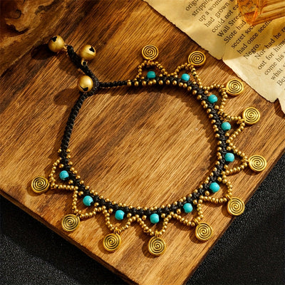 Zahara Spiral Beaded Charm Anklet