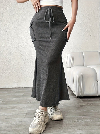 Selina Ribbed Cargo Skirt