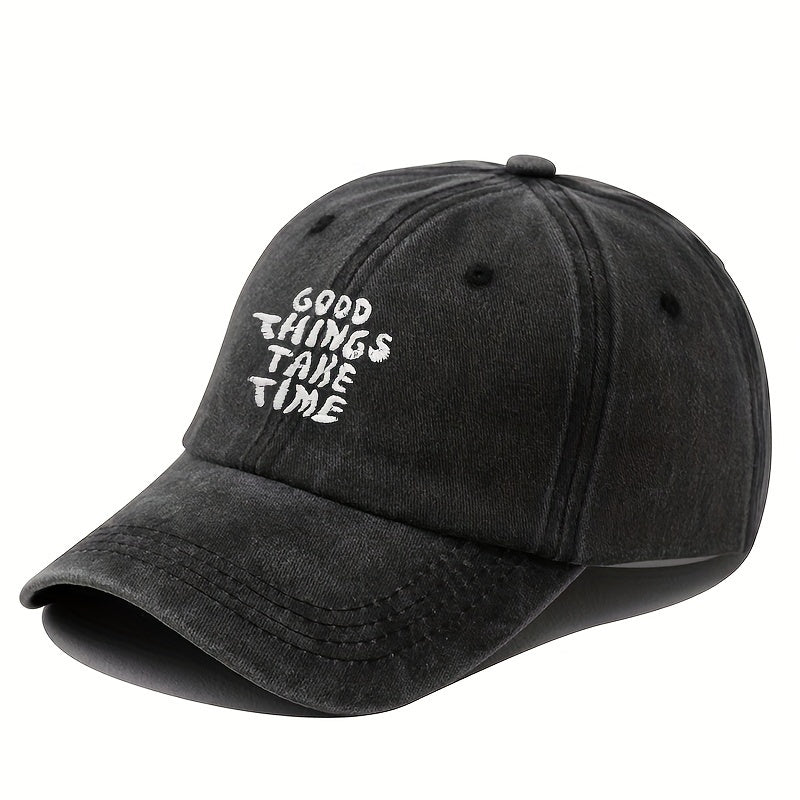 Good Things Take Time Washed Cap