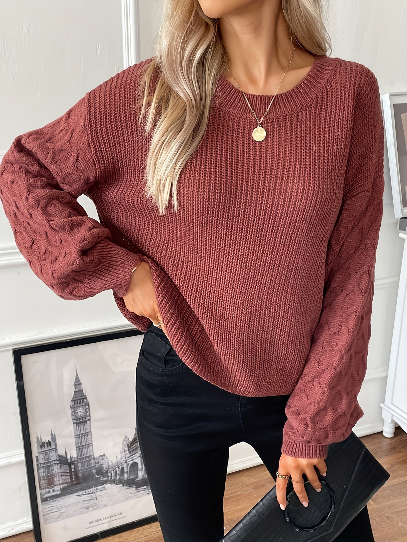 Trellis Diamond Knit Pullover
