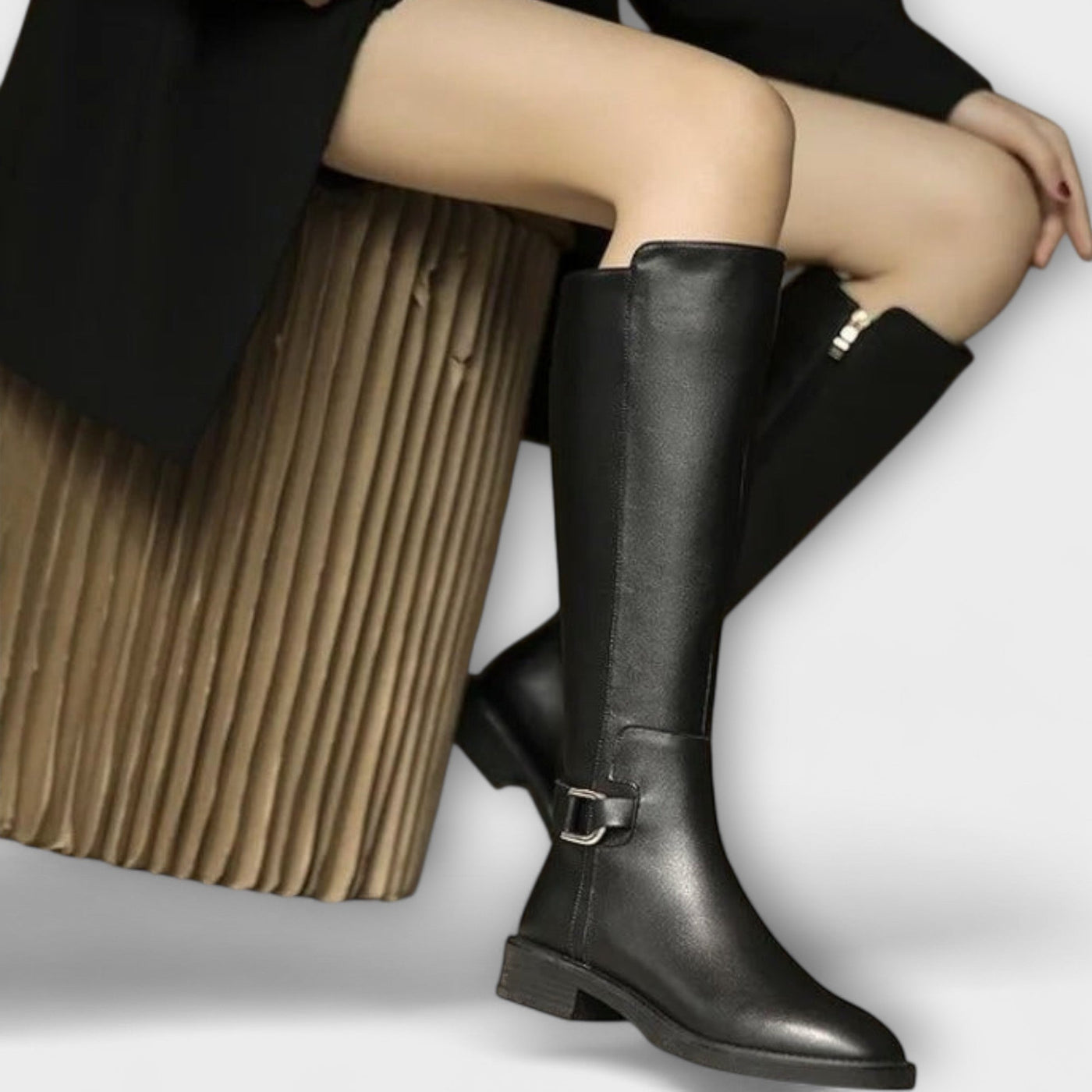 Elaina | Leather Knee-High Boot