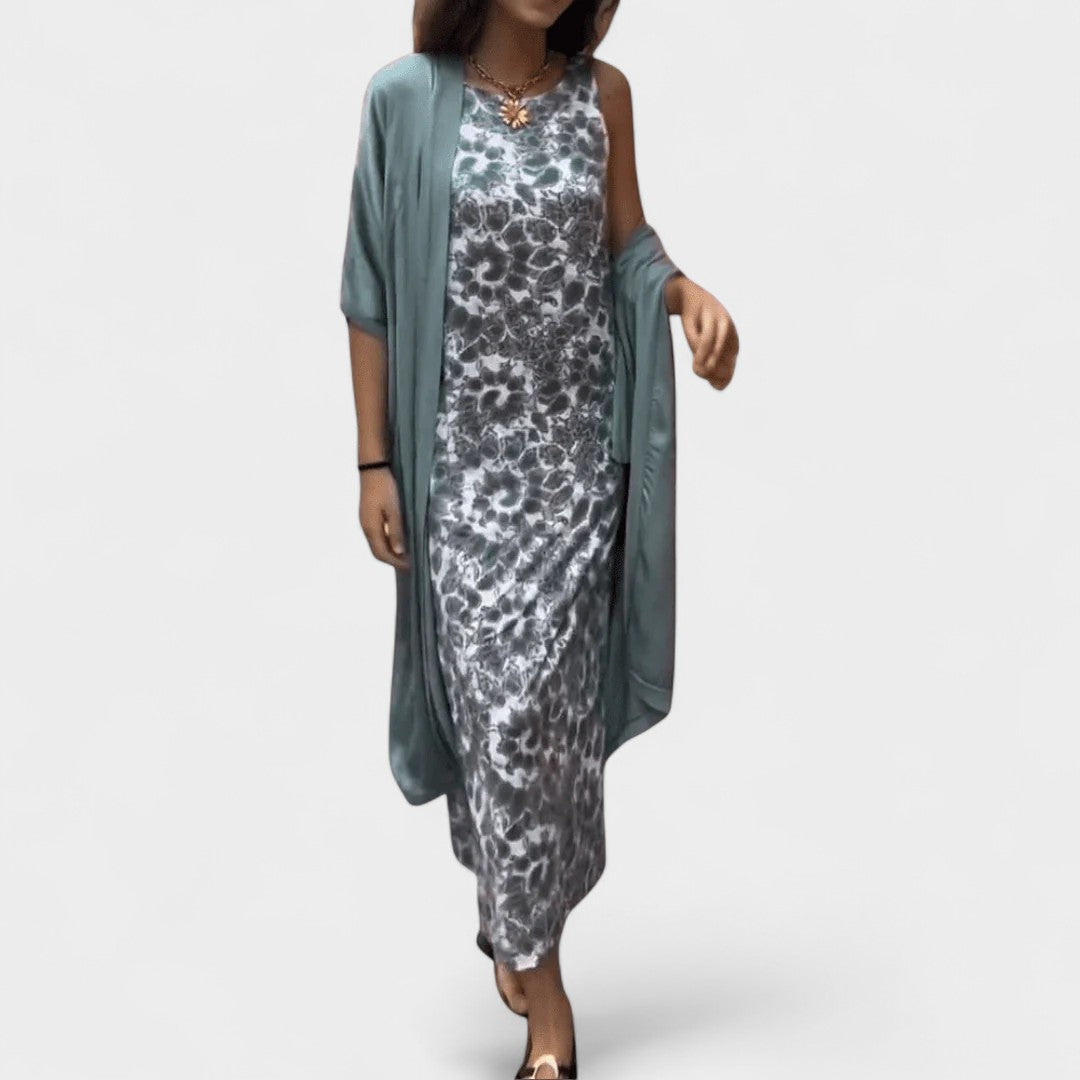 MIRANDA | ELEGANT DRESS & CARDIGAN SET