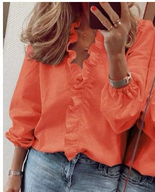 Angeline | Ruffled V-Neck Blouse