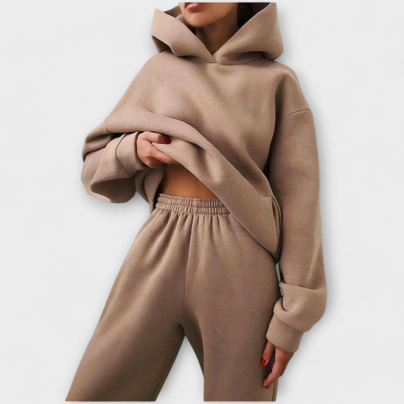 Oversized Jogging Suit with High Waist