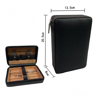 Men's Portable Cigar Humidor Leather Set Storage Bag 77717740K