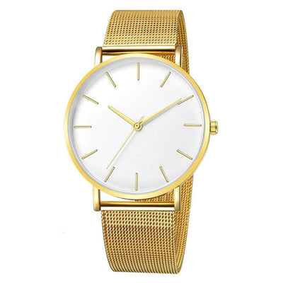 Minimalist Stainless Steel Mesh Quartz Watch