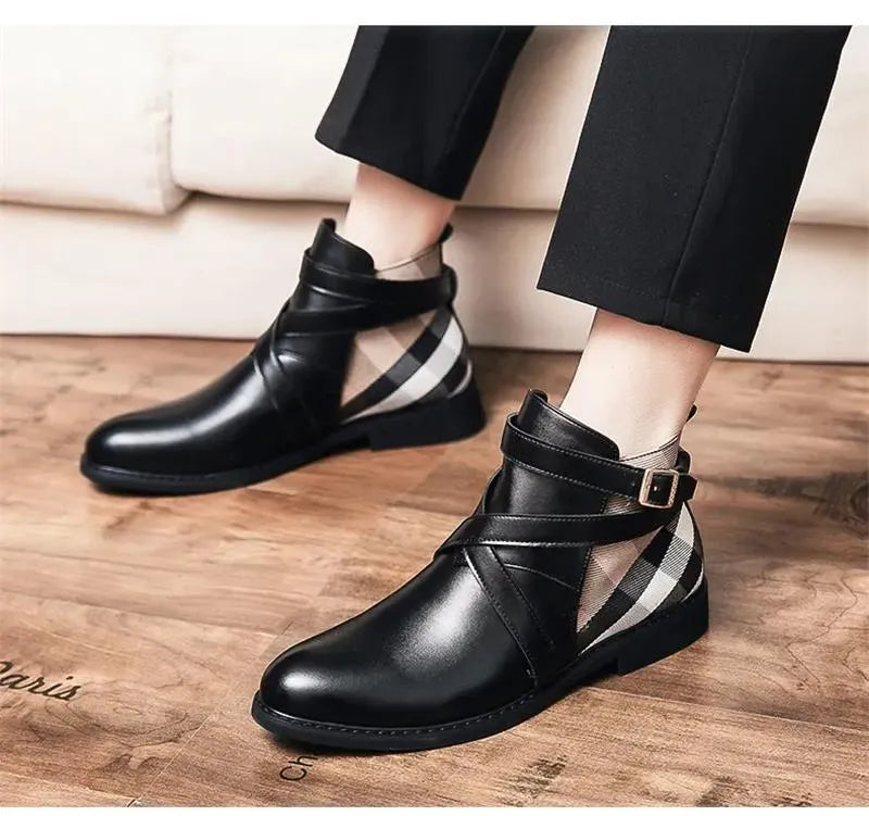 Aldo Ferrara Buckled Ankle Leather Boots