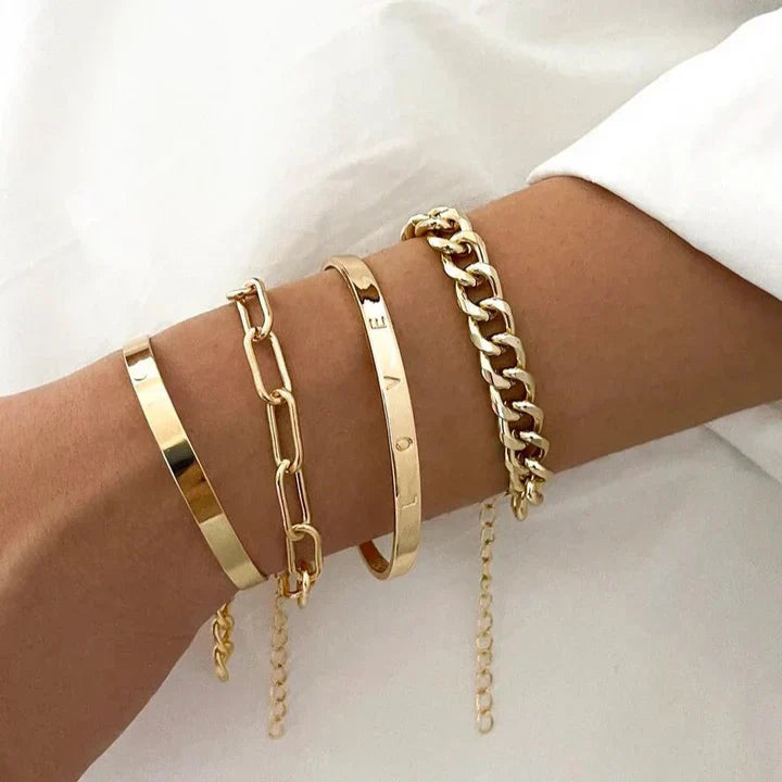 Elan Mercer Bracelet Set | White Gold 18k