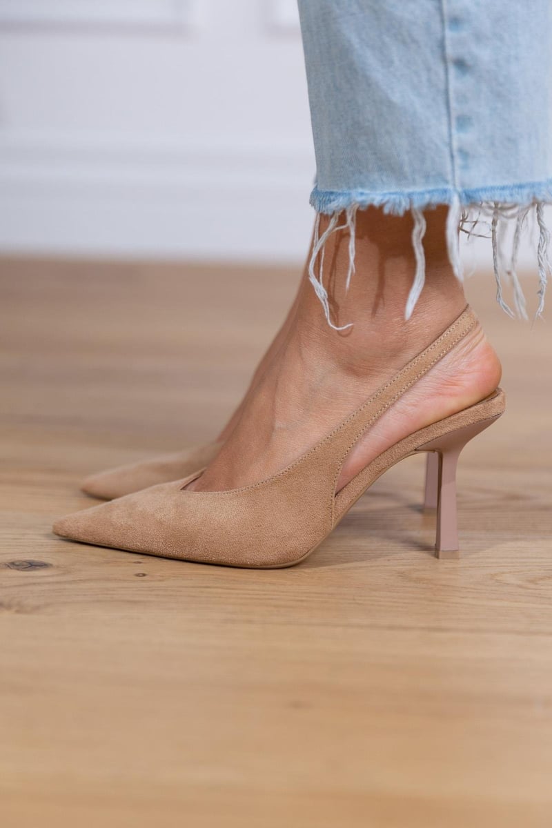 Marlena™ | Nude slingback pumps with a slim heel