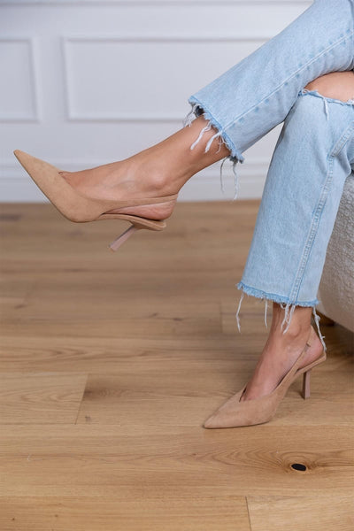 NORTHLINE STUDIO | SUEDE SLINGBACK HEELS