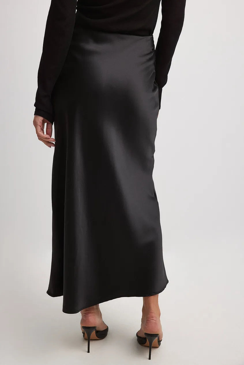 Avencea Satin Skirt with High Waist