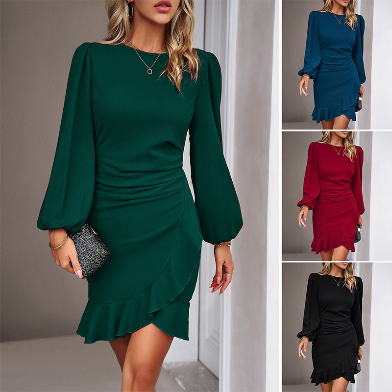 Suzanne™ | Elegant Dress with Puff Sleeves