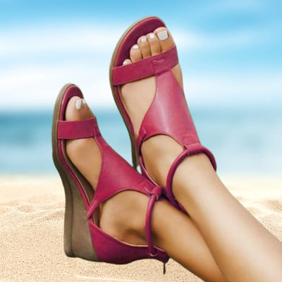 Anne ~ Orthopedic Leather Sandals with Heel