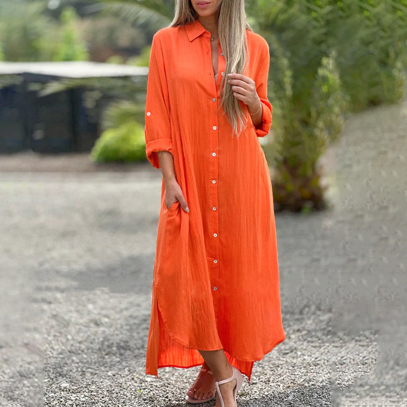 Amora™ | Relaxed Dress with Button Front