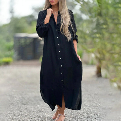 Amora™ | Relaxed Dress with Button Front