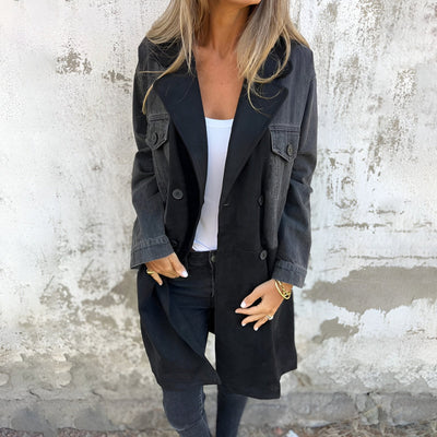 RamonaEdge™ Denim Trench — Command Every Scene with Effortless Style and Cozy Confidence