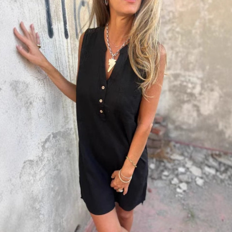 Paula™ | Sleeveless V-Neck Dress