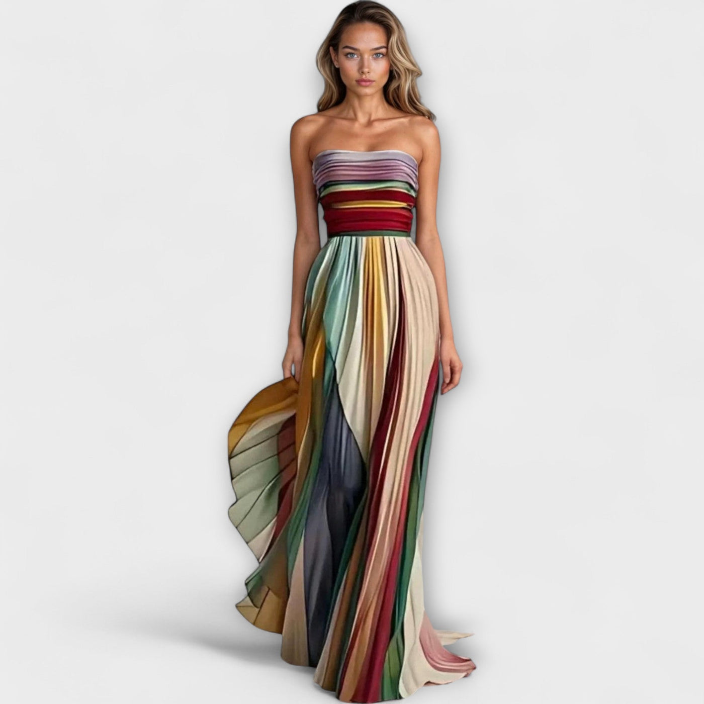 Aubrey | Sunset Breeze Strapless Maxi Dress