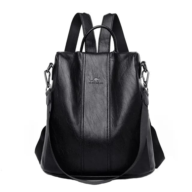 Durable and Secure PU Leather Backpack