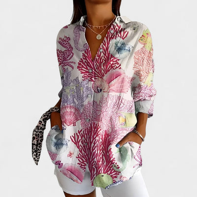 NORTHLINE STUDIO | SEASIDE ESCAPE BUTTON BLOUSE