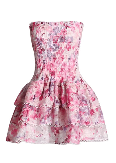 Cecilia | Strapless Floral Dress